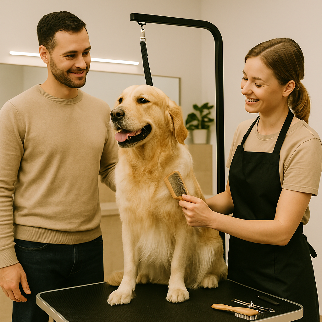 Toilettage en cours – soins attentifs et personnalisés chez L’Éclat Canin