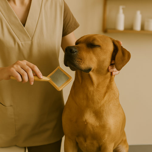 Toilettage en cours – soins attentifs et personnalisés chez L’Éclat Canin